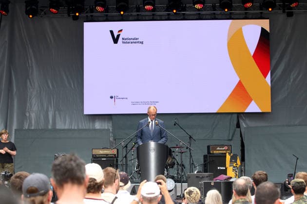 veteranentag berlin Berlin, 21.06.2026 Bundeskanzler Friedrich Merz beim Nationalen Veteranentag *** Veterans Day in Berlin, Berlin, June 21, 2026 Copyright: xMatthiasxGränzdörferx