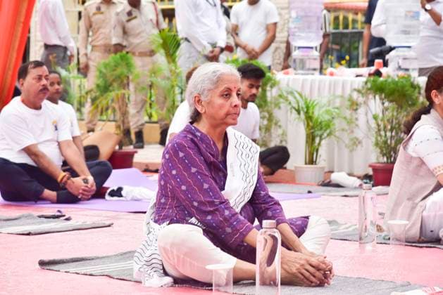 June 21, 2026, Guwahati, Assam, India: Union Finance Minister Nirmala Sitharaman participates in a mass yoga session organized on the occasion of International Day of Yoga in Guwahati, India, on June 21, 2026. The International Day of Yoga is a global observance celebrated every year on June 21 to promote the benefits of yoga for physical, mental, and spiritual well-being. Guwahati India - ZUMAa254 20260621_zip_a254_040 Copyright: xHafizxAhmedx
