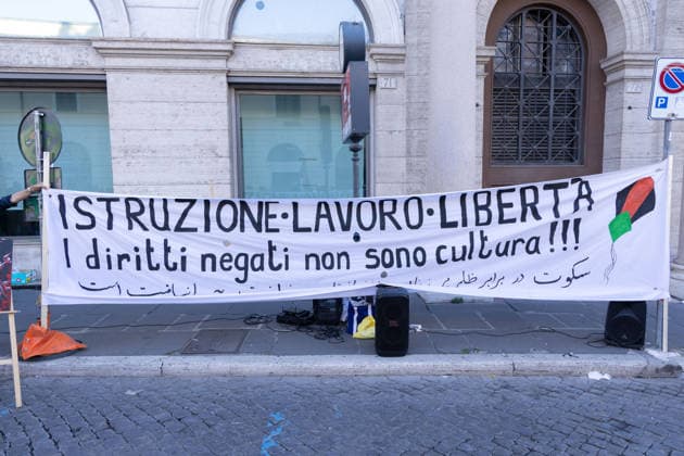 IPA85915045 - Rally in Piazza Santi Apostoli in Rome in solidarity with the women and people in Afghanistan who continue to suffer repression and serious human rights violations  Copyright: xMatteoxNardonex xx 85915045