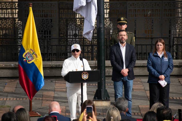 June 21, 2026, Bogota, Bogota D.C, Colombia: Colombian president Petro during the runoff round of elections in Colombia, June 21, 2026, Colombia faces tebse election between a far right lawyer and a senator of the ruling party. Bogota Colombia - ZUMAvp1_ 20260621_zia_vp1_010 Copyright: xLuisaxBorjaxLunax