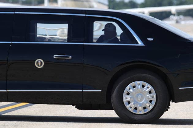 MD: President Trump Returns to the White House from Camp David U.S. President Donald Trump is seen through the window of The Beast after landing in Marine One on June 21, 2026 at Joint Base Andrews, Maryland. President Trump spent the weekend at Camp David after signing a memorandum of understanding with Iran on Friday during the G-7 summit at the Palace of Versailles in France as Vice President JD Vance continued the U.S.-Iran peace negotiations in Switzerland over the weekend. (Photo by Samuel Corum Pool ABACAPRESS.COM) Joint Base Andrews Maryland United States  Copyright: xPool ABACAx