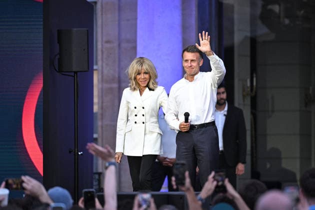 French President Emmanuel Macron and First Lady Brigitte Macron deliver a speech at the annual Fête de la Musique event at the Élysée Palace in Paris on June 21, 2026. Firas Abdullah Pool Bestimage, Paris, France,detected_source_language  Copyright: xFirasxAbdullahx xPoolx xBestimagexFirasxAbdullahx xPoolx xBestimagex