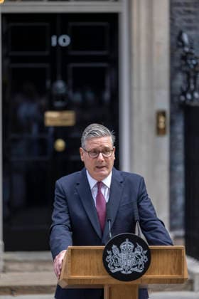 22 June 2026 London, UK: Prime Minister Keir Starmer Announces Resignation Outside No.10 Downing Street 22 June 2026 Westminster, London, UK: Prime Minister Sir Keir Starmer delivers a statement outside No.10 Downing Street announcing that he will step down as Leader of the Labour Party and Prime Minister. Speaking to assembled members of the media, Starmer outlined plans for an orderly leadership transition, with a successor expected to be in place before Parliament returns in September., Credit:Abdullah Bailey Anthony Bailey - B2421 Avalon  Copyright: xAbdullahxBaileyx xAnthonyxBaileyx-xB2421x xAvalonx 1111767322