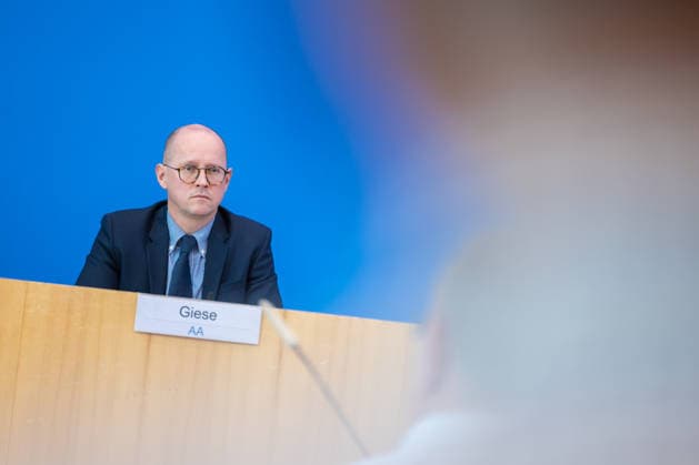 Regierungspressekonferenz vom 22. Juni 2026. Deutschland, Berlin: Sprecher des Auswärtigen Amts Martin Giese. *** Government Press Conference on June 22, 2026, Berlin, Germany; Martin Giese, Spokesperson for the Federal Foreign Office,detected_source_language