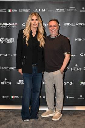 IPA85937268 - Rome: Casa del Cinema. Presentation of the Filming Italy Sardegna Festival. Pictured: Tiziana Rocca, Gabriele Cirilli  Copyright: xMaurizioxD Avanzox xDxAvanzo Provvisionatox 85937268