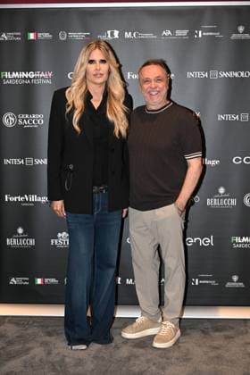 IPA85937265 - Rome: Casa del Cinema. Presentation of the Filming Italy Sardegna Festival. Pictured: Tiziana Rocca, Gabriele Cirilli  Copyright: xMaurizioxD Avanzox xDxAvanzo Provvisionatox 85937265