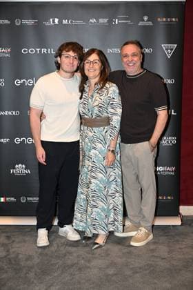 IPA85937281 - Rome: Casa del Cinema. Presentation of the Filming Italy Sardegna Festival. Pictured: Mattia Cirilli, Maria De Luca, Gabriele Cirilli  Copyright: xMaurizioxD Avanzox xDxAvanzo Provvisionatox 85937281