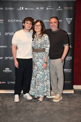 IPA85937283 - Rome: Casa del Cinema. Presentation of the Filming Italy Sardegna Festival. Pictured: Mattia Cirilli, Maria De Luca, Gabriele Cirilli  Copyright: xMaurizioxD Avanzox xDxAvanzo Provvisionatox 85937283