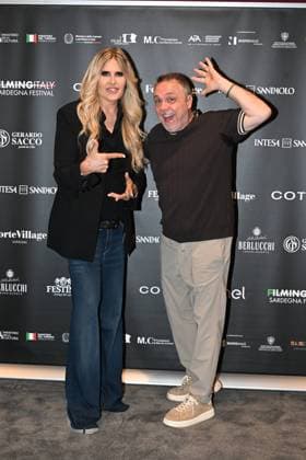 IPA85937296 - Rome: Casa del Cinema. Presentation of the Filming Italy Sardegna Festival. Pictured: Tiziana Rocca, Gabriele Cirilli  Copyright: xMaurizioxD Avanzox xDxAvanzo Provvisionatox 85937296