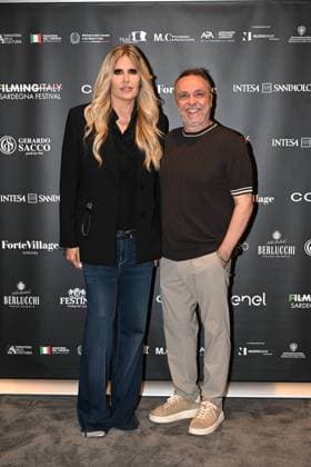 IPA85937267 - Rome: Casa del Cinema. Presentation of the Filming Italy Sardegna Festival. Pictured: Tiziana Rocca, Gabriele Cirilli  Copyright: xMaurizioxD Avanzox xDxAvanzo Provvisionatox 85937267