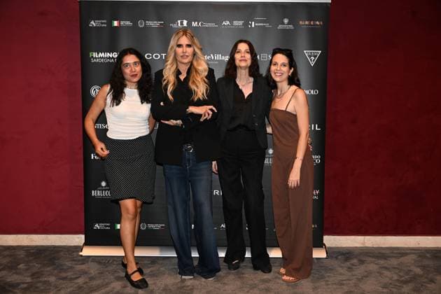 IPA85937192 - Rome: Casa del Cinema. Presentation of the Filming Italy Sardegna Festival. Pictured: Ludovica Galletta, Tiziana Rocca, Domizia De Rosa, Federica Corti  Copyright: xMaurizioxD Avanzox xDxAvanzo Provvisionatox 85937192