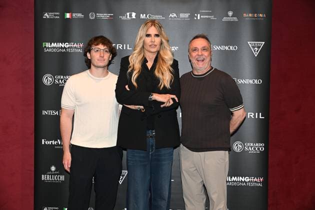 IPA85937272 - Rome: Casa del Cinema. Presentation of the Filming Italy Sardegna Festival. Pictured: Mattia Cirilli, Tiziana Rocca, Gabriele Cirilli  Copyright: xMaurizioxD Avanzox xDxAvanzo Provvisionatox 85937272