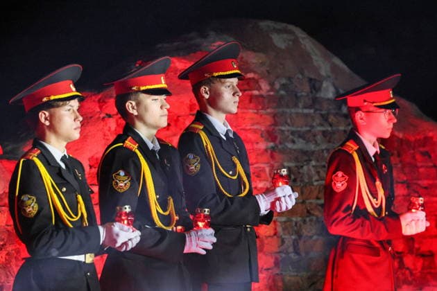 BELARUS, BREST - JUNE 22, 2026: A memorial rally at the Courage Monument in the Brest Fortress marking the 85th anniversary of the Nazi German Invasion of the Soviet Union in World War II. Maxim Malinovsky TASS  94129519