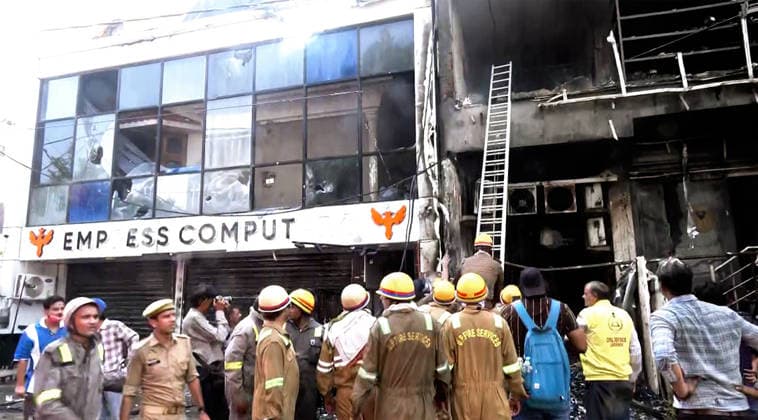 RECORD DATE NOT STATED Rescue operations underway as a fire breaks out at a coaching centre in Aliganj Lucknow, Jun 22 (ANI): Rescue operations underway as a fire breaks out at a coaching centre in Aliganj, in Lucknow on Monday. (ANI Video Grab) Lucknow Uttar Pradesh India Copyright: xANIx ANI_20260622186