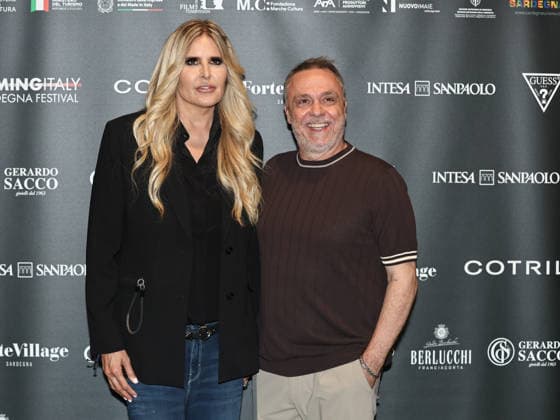 IPA85938343 - Rome: Casa del Cinema. Presentation of the Filming Italy Sardegna Festival. Pictured: Tiziana Rocca, Gabriele Cirilli  Copyright: xMarcoxProvvisionatox xDxAvanzo Provvisionatox 85938343