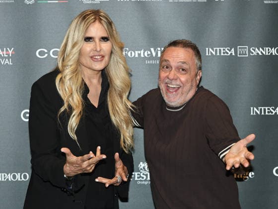 IPA85938383 - Rome: Casa del Cinema. Presentation of the Filming Italy Sardegna Festival. Pictured: Tiziana Rocca, Gabriele Cirilli  Copyright: xMarcoxProvvisionatox xDxAvanzo Provvisionatox 85938383