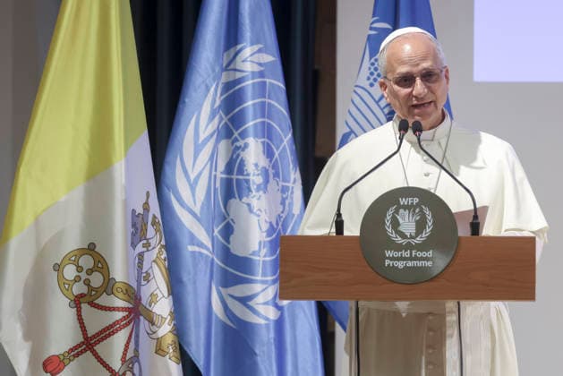 IPA85939623 - Italy, Rome, Vatican, June 22, 2026: Pope Leo XIV pays a visit to the headquarters of the World Food Programme (WFP) in Rome. Photograph by A. BENEDETTI POOL Catholic Press Photo  Copyright: xA.BENEDETTI POOL CPPx xA.BENEDETTI POOL CPPx 85939623