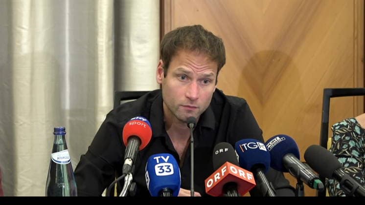 IPA85940494 - Bolzano: Alex Schwazer has called a press conference to make important announcements. These announcements concern new doping allegations brought by the German National Anti-Doping Agency. Image frame distributed by this Agency exclusively for editorial purposes. The material may originate from social media, television broadcasters, press offices, or other publicly accessible third-party sources. The Agency does not claim any ownership rights, copyrights, or licenses to the material. Any fees charged apply exclusively to the Agency’s services. The user is responsible for verifying and obtaining any rights, authorizations, or consents necessary for the use of the material.  Copyright: xAgenziaxFotogrammax xAgenziaxFotogrammax 85940494