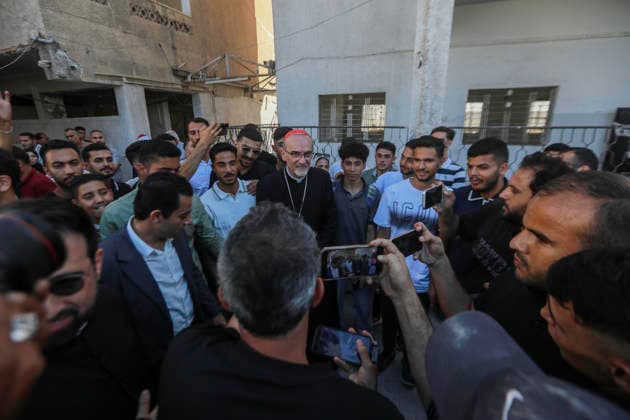 June 22, 2026, Gaza City, Gaza Strip, Palestinian Territory: Cardinal Pierbattista Pizzaballa, the Latin Patriarch of Jerusalem, visited Al-Azhar University in Gaza, where discussions focused on interfaith dialogue, coexistence, shared human values, and the promotion of peace. The visit included meetings with university officials and community representatives amid ongoing humanitarian challenges in the Gaza Strip. Gaza City Palestinian Territory - ZUMAz119 20260622_zip_z119_024 Copyright: xSalahxHashemx