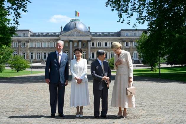 State Visit of the Emperor and the Empress of Japan to Belgium LAEKEN, BELGIUM - JUNE 22 : King Philippe - Filip of Belgium, Empress Masako of Japan, Emperor Naruhito of Japan and Queen Mathilde of Belgium pictured at the Castle of Laeken during the state visit of the Emperor and Empress of Japan to Belgium, on June 22, 2026 in Laeken, Belgium, 22 06 2026 Laeken Belgium  Copyright: xPhilipxReynaersx