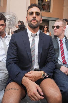 IPA85941867 - Milan, Milan Men™s Fashion Week Spring Summer 2027 - Men™s Fashion, Spring Summer 2027 - Thom Browne fashion show - front row Pictured: Marco Mengoni  Copyright: xRiccardoxGIordanox xRiccardoxGiordanox 85941867