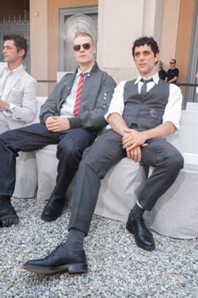 IPA85941678 - Milan, Milan Men™s Fashion Week Spring Summer 2027 - Men™s Fashion, Spring Summer 2027 - Thom Browne fashion show - front row Pictured: guest and Bresch  Copyright: xRiccardoxGIordanox xRiccardoxGiordanox 85941678