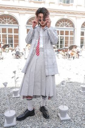 IPA85941848 - Milan, Milan Men™s Fashion Week Spring Summer 2027 - Men™s Fashion, Spring Summer 2027 - Thom Browne fashion show - front row Pictured: Cai Xukun  Copyright: xRiccardoxGIordanox xRiccardoxGiordanox 85941848