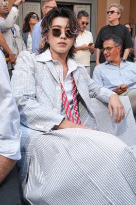 IPA85941887 - Milan, Milan Men™s Fashion Week Spring Summer 2027 - Men™s Fashion, Spring Summer 2027 - Thom Browne fashion show - front row Pictured: Cai Xukun  Copyright: xRiccardoxGIordanox xRiccardoxGiordanox 85941887