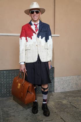 IPA85941547 - Milan, Milan Men™s Fashion Week Spring Summer 2027 - Men™s Fashion, Spring Summer 2027 - Thom Browne fashion show - front row Pictured: Guest  Copyright: xRiccardoxGIordanox xRiccardoxGiordanox 85941547