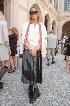 IPA85941579 - Milan, Milan Men™s Fashion Week Spring Summer 2027 - Men™s Fashion, Spring Summer 2027 - Thom Browne fashion show - front row in the photo:  Copyright: xRiccardoxGIordanox xRiccardoxGiordanox 85941579
