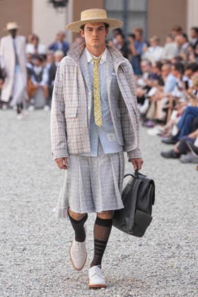 IPA85942209 - Milan, Milan Men™s Fashion Week Spring Summer 2027 - Men™s Fashion, Spring Summer 2027 - Thom Browne fashion show - runway in the photo: Model  Copyright: xRiccardoxGIordanox xRiccardoxGiordanox 85942209
