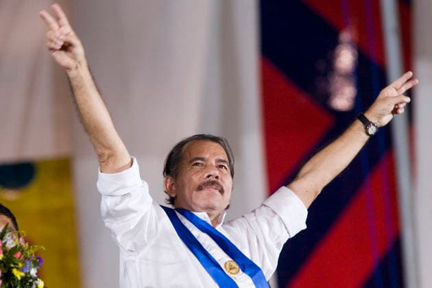 Ortega Inaugurated as Nicaraguan President Jan 10, 2007; Managua, NICARAGUA; DANIEL ORTEGA, newly inaugurated president of Nicaragua, waves to the crowd during his inaugural speech. Ortega, the leader of the Sandanista Front, was sworn in as the President of Nicaragua Wednesday. Ortega and the Sandanistas ruled Nicaragua from their victory of Tacho Somoza in 1979 until their defeat by Violetta Chamorro in the 1990 election Mandatory Credit: Photo by Jack Kurtz ZUMA Press. ( ) Copyright 2007 by Jack Kurtz Dakura Nicaragua Copyright: xJackxKurtzx