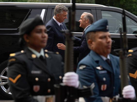 June 22, 2026, Ottawa, On, Canada: Prime Minister Mark Carney greets Croatian Prime Minister Andrej Plenkovic outside the Mackenzie doors of West Block on Parliament Hill in Ottawa on Monday, June 22, 2026. Ottawa Canada  - ZUMAc35_ 20260622_zaf_c35_017 Copyright: xAdrianxWyldx