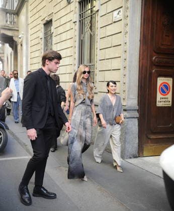 RECORD DATE NOT STATED IPA85944989 - MILAN—LAILA HASANOVIC, JANNIK SINNER S GIRLFRIEND, ATTENDS THE ARMANI FASHION SHOW  Copyright: xx xx 85944989