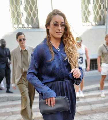 RECORD DATE NOT STATED IPA85945915 - MILAN—SOFIA GOGGIA, OLYMPIC SKI CHAMPION, ARRIVES AT THE ARMANI FASHION SHOW  Copyright: xx xx 85945915
