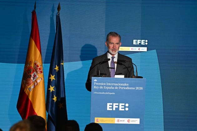 King Felipe IV Presents the 43rd Annual King of Spain International Journalism Awards 2026 King Felipe VI during the awards ceremony for the 2026 King of Spain International Journalism Awards, on June 22, 2026, in Madrid, Spain. These awards are organized by the EFE News Agency and the Spanish Agency for International Development Cooperation (AECID), and since 1983 have recognized journalistic excellence in Ibero-American countries, as well as in those nations with which Spain maintains historical, KING PHILIP VI KING OF SPAIN INTERNATIONAL JOURNALISM AWARDS EFE NEWS AGENCY SPANISH AGENCY FOR INTERNATIONAL DEVELOPMENT COOPERATION José Madrid, Madrid, Spain,detected_source_language  Copyright: xJosÃ xOlivax 7615747