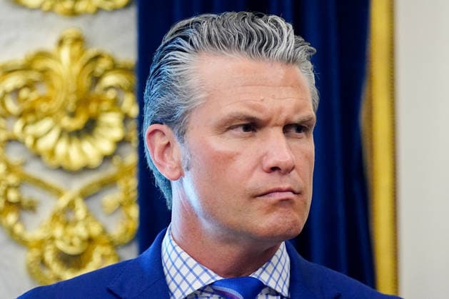 Pete Hegseth, US secretary of defense, during an executive order signing in the Oval Office of the White House in Washington, DC, US, on Monday, June 22, 2026. President Trump signed executive orders Monday aimed at accelerating quantum research, laying the groundwork for federal agencies to adopt the technology and strengthen US defenses against cyberattacks.  WASp2025062211 BonniexCash