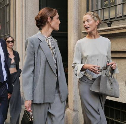 IPA85949675 - Milan, Milan Men s Fashion Week: Spring Summer 2026 2027 - Men s Fashion, Spring Summer 2026 — Armani fashion show; pictured: Eugenia Silva and Carolyn Murphy  Copyright: xLucaxPontix xLucaPonti IpaAgencyx 85949675