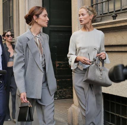 IPA85949657 - Milan, Milan Men s Fashion Week: Spring Summer 2026 2027 - Men s Fashion, Spring Summer 2026 — Armani fashion show; pictured: Eugenia Silva and Carolyn Murphy  Copyright: xLucaxPontix xLucaPonti IpaAgencyx 85949657