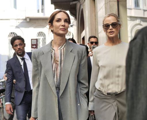 IPA85949679 - Milan, Milan Men s Fashion Week: Spring Summer 2026 2027 - Men s Fashion, Spring Summer 2026 — Armani fashion show; pictured: Eugenia Silva and Carolyn Murphy  Copyright: xLucaxPontix xLucaPonti IpaAgencyx 85949679