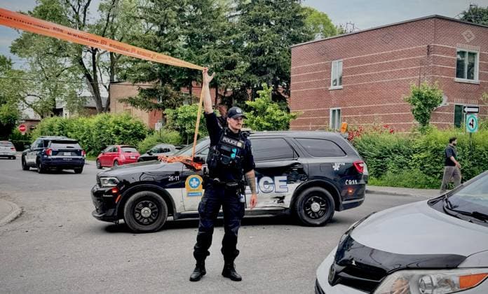 Montreal police chief says officer, civilian killed in deadly shooting MONTREAL, CANADA - JUNE 22: Montreal police take measures after a they shot and neutralized a shooter in the city s Cote-des-Neiges borough, after a police officer and a civilian were killed, in Montreal, Canada on June 22, 2026. Amru Salahuddien Anadolu Montreal Canada. Editorial use only. Please get in touch for any other usage.  Copyright: x2026xAnadoluxAmruxSalahuddienx