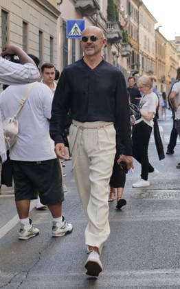 IPA85951826 - Milan, Milan Men s Fashion Week: Spring Summer 2026 2027 - Men s Fashion, Spring Summer 2026 — Armani fashion show; pictured: Enzo Miccio  Copyright: xLucaxPontix xLucaPonti IpaAgencyx 85951826