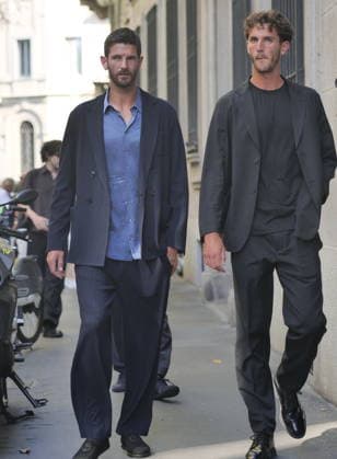 IPA85951756 - Milan, Milan Men s Fashion Week: Spring Summer 2026 2027 - Men s Fashion, Spring Summer 2026 — Armani fashion show; pictured: Andrea and Matteo Vavassori  Copyright: xLucaxPontix xLucaPonti IpaAgencyx 85951756