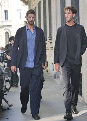 IPA85951757 - Milan, Milan Men s Fashion Week: Spring Summer 2026 2027 - Men s Fashion, Spring Summer 2026 — Armani fashion show; pictured: Andrea and Matteo Vavassori  Copyright: xLucaxPontix xLucaPonti IpaAgencyx 85951757