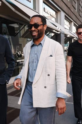 IPA85954279 - Milan, Milan Fashion Week Menswear Spring Summer 2027 - Men s Fashion, Spring Summer 2027 - Giorgio Armani Fashion Show - Guests arriving. Pictured: Chiwetel Ejiofor (British actor and star of the film *Backrooms*)  Copyright: xAlessandroxBremecx xx 85954279
