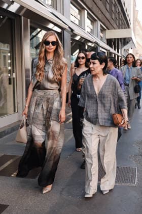 IPA85954280 - Milan, Milan Fashion Week Menswear Spring Summer 2027 - Men s Fashion, Spring Summer 2027 - Giorgio Armani Fashion Show - Guests Arrive. Pictured: Laila Hasanovic (model, girlfriend of tennis player Jannik Sinner), Alexia (Italian singer)  Copyright: xAlessandroxBremecx xx 85954280