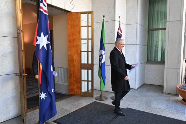 ANTHONY ALBANESE TAX PRESSER, Prime Minister Anthony Albanese arrives at a press conference at Parliament House in Canberra, Tuesday, June 23, 2026. ( NO ARCHIVING CANBERRA AUSTRALIAN CAPITAL TERRITORY AUSTRALIA  Copyright: xMICKxTSIKASx 20260623158788966373