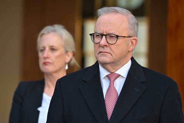 ANTHONY ALBANESE TAX PRESSER, Minister for Finance Katy Gallagher and Prime Minister Anthony Albanese at a press conference at Parliament House in Canberra, Tuesday, June 23, 2026. ( NO ARCHIVING CANBERRA AUSTRALIAN CAPITAL TERRITORY AUSTRALIA  Copyright: xMICKxTSIKASx 20260623194132090096