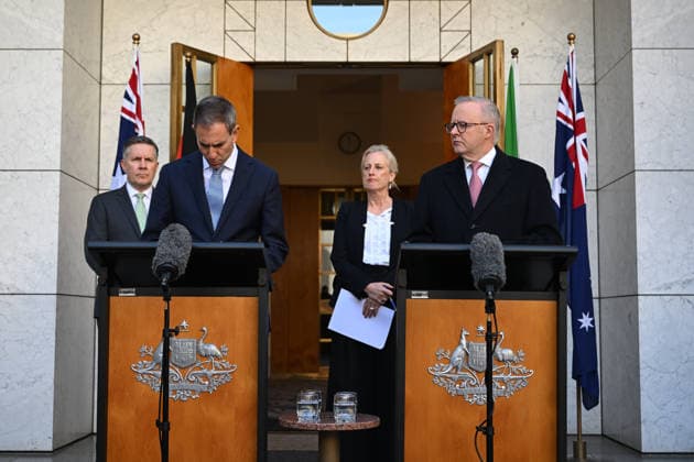 ANTHONY ALBANESE TAX PRESSER, Australian Prime Minister Anthony Albanese and Australian Treasurer Jim Chalmers speak to the media during a press conference at Parliament House in Canberra, Tuesday, June 23, 2026. ( NO ARCHIVING CANBERRA ACT AUSTRALIA  Copyright: xLUKASxCOCHx 20260623160380660814
