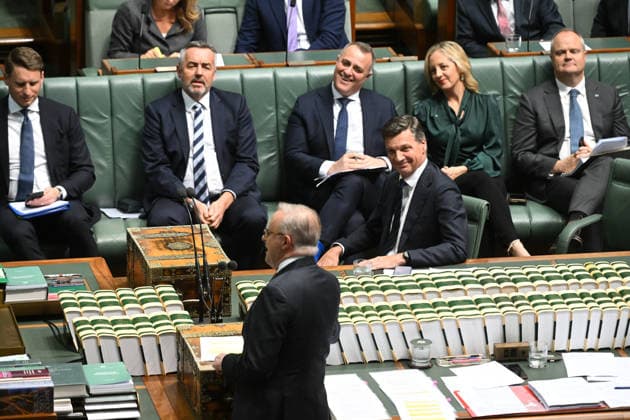 QUESTION TIME, Australian Opposition Leader Angus Taylor reacts as he listens to Australian Prime Minister Anthony Albanese during Question Time in the House of Representatives at Parliament House in Canberra, Tuesday, June 23, 2026. ( NO ARCHIVING CANBERRA AUSTRALIAN CAPITAL TERRITORY AUSTRALIA  Copyright: xLUKASxCOCHx 20260623117961794181